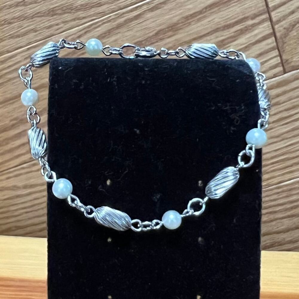 Vintage‎ Pearl Bracelet Lobster Clasp 720 12kt GF Stamped Gold Filled MCM